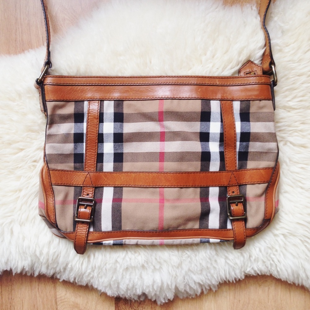 Burberry Checked Shoulder/Messenger Bag Satchel